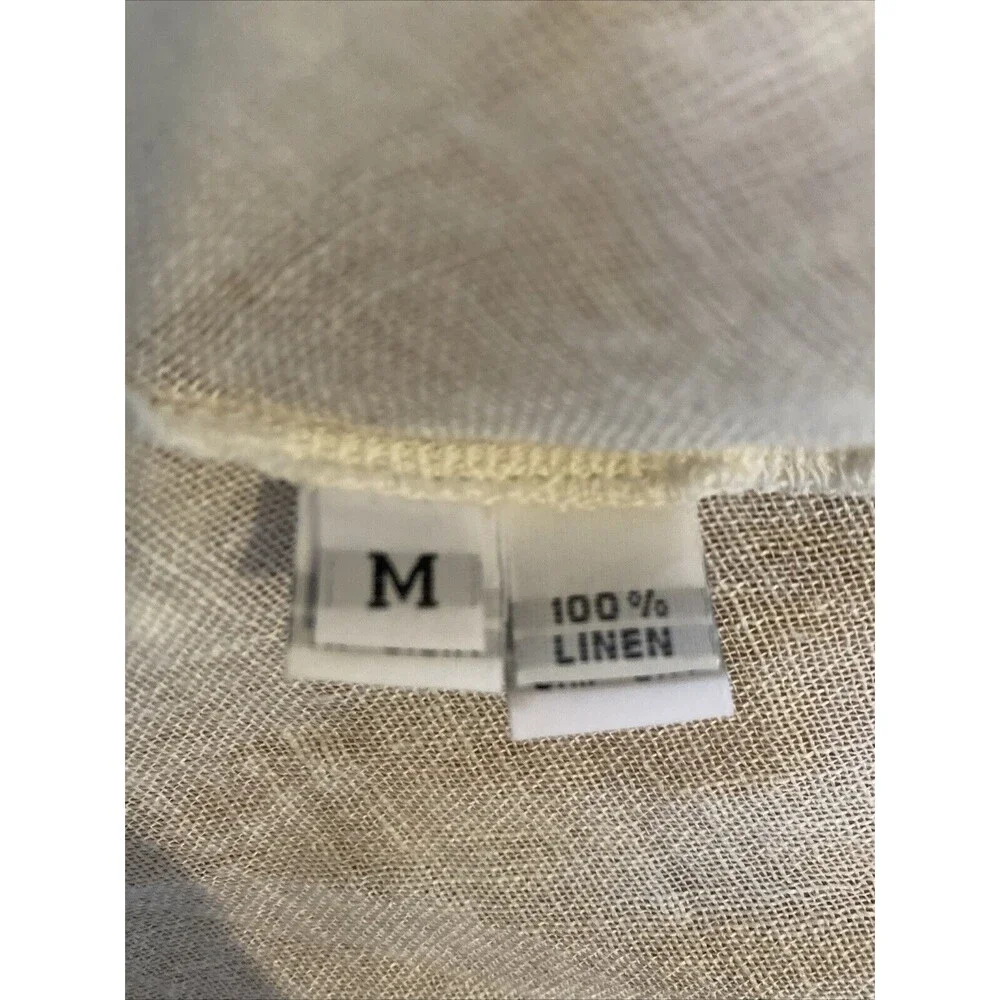 Home Frocks Linen Size M‎ Lagenlook Ivory Wrap Guaze Dress